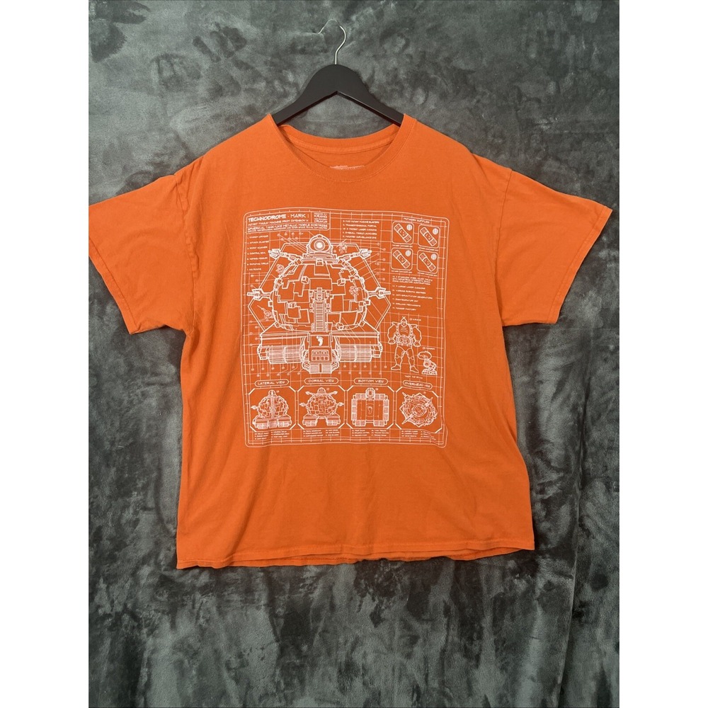 TMNT Teenage Mutant Ninja Turtles Technodrome T-shirt XL Orange New Loot Crate